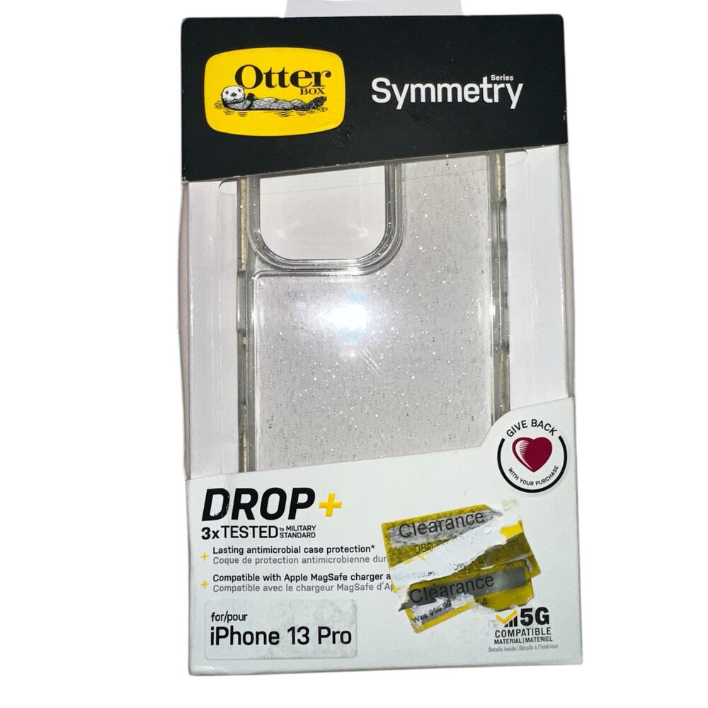 OtterBox Symmetry Series iPhone 13 Pro Case Clear Glitter MagSafe NEW Sealed
